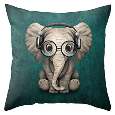 Elephant Gifts: Elephant Wearing Glasses Pillowcase