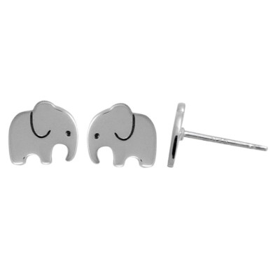 Jewelry Elephant Gifts: Silver Elephant Stud Earring